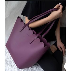 Aura Estelle Cloud Tote w/ matching card holder Plum Diamond